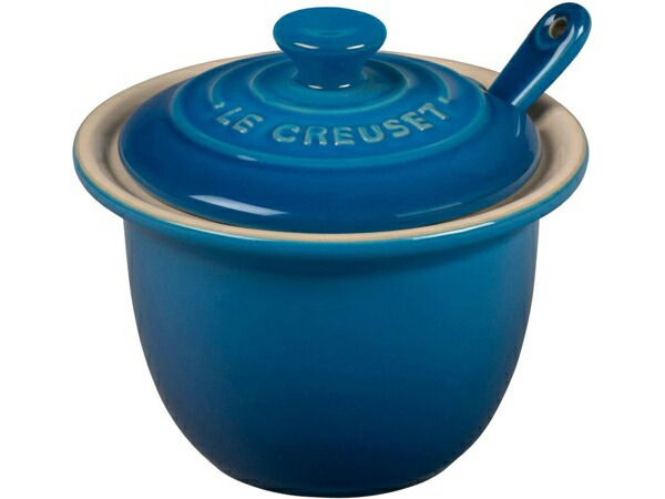 ル クルーゼ コンディメント ポット 日本未発売 マルセイユブルー コンディメント ポット Creuset 6 75oz 保存容器 調味料入れ Le ルクルーゼ 輸入セレクトショップハートランド ル クルーゼ スプーン付き調味料入れ 期日限定価格