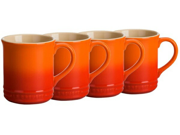 Le Creuset ル・クルーゼ　マグカップ4個セット　（オレンジ）　14oz　ルクルーゼ