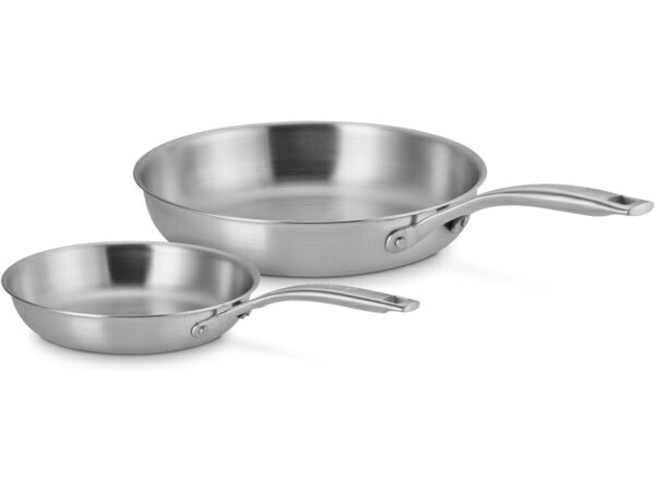 Le Creuset ル・クルーゼ 20＆26糎 Essential ノン突っ支い棒・フライパン2個仕掛ける (艶消しステンレス鋼） 8＆10inch