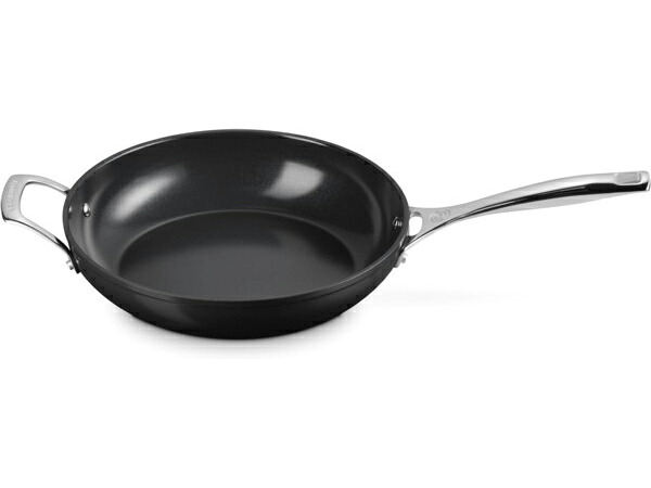 Le Creuset ル・クルーゼ 28糎セラミック・ノンスティック・ディープフライパン 助けること手持ち部分付き添い人深型 (黒いこと） 11inch Essential Nonstickつづき物