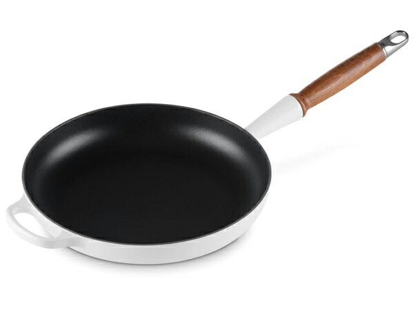 Le Creuset ル・クルーゼ  26糎 木製手持ち部分・フライパン （白いこと） 10.25inch ルクルーゼ