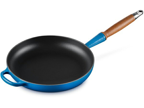 Le Creuset ル・クルーゼ  26珊 木製手持ち部分・フライパン （マーセールズ青碧） 10.25inch ルクルーゼ