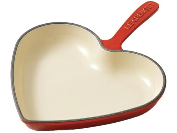 【制限事項品】 Le Creuset ル・クルーゼ ハート型型フライパン (桜んぼう赤いこと） 26糎ハート型の形のスキネットボール 10.25inch ルクルーゼ