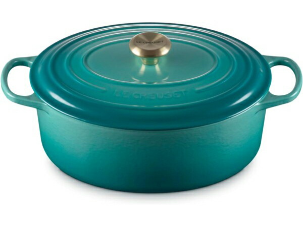 Le Creuset ル・クルーゼ　 31cm ココット・オーバル (リヴィエラ） 6.75QT　ルクルーゼ