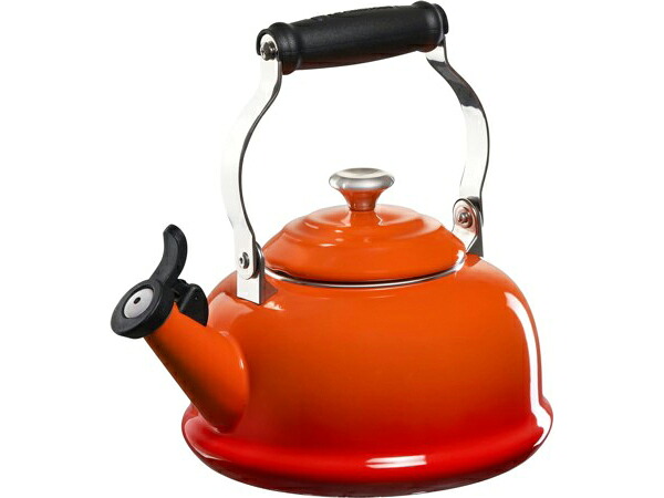 Le Creuset ル・クルーゼ  フルート吹き湯沸かし (オレンジ色) ステンレス鋼・ノッブ 1.7QT ルクルーゼ