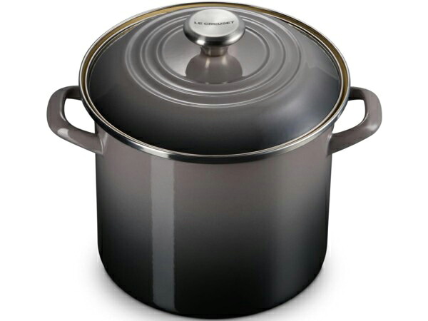 Le Creuset ル・クルーゼ  7.6リッター寸胴鍋 棚卸し資産ポット (牡蛎薄墨色) ステンレススチール・ノブ 8QT