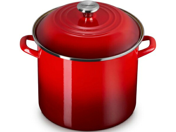 Le Creuset ル・クルーゼ 11リットル寸胴鍋 ストックポット (チェリーレッド) ステンレススチール・ノブ 12QT|輸入セレクトショップハートランド