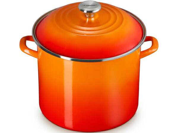 Le Creuset ル・クルーゼ 11リットル寸胴鍋 ストックポット (オレンジ) ステンレススチール・ノブ 12QT|輸入セレクトショップハートランド