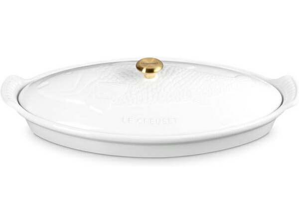 Le Creuset ル・クルーゼ　1.6リットル陶器製フィッシュ・ベイカー　（ホワイト）　1.7QT　ルクルーゼ