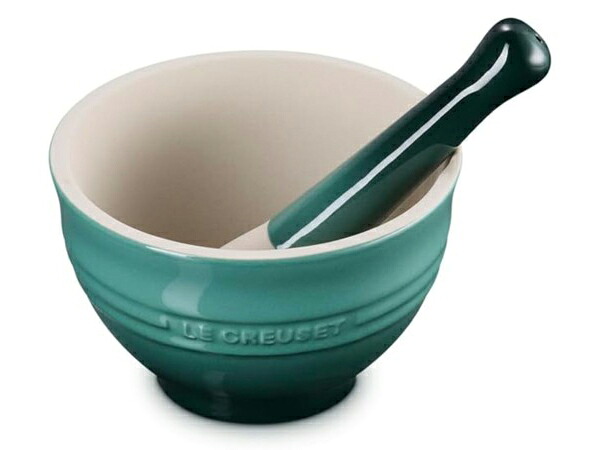 Le Creuset ル・クルーゼ 摺り鉢＆乳棒（すりこぎ）書き割り 瀬戸もの製乳鉢 （アーティチョーク） 10薬局衡オンス