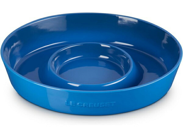 Le Creuset ル・クルーゼ 33cmオーバル・チップ＆ディップ・プラッター （マルセイユブルー） パーティ用大皿チップディップ・トレイ 13inch