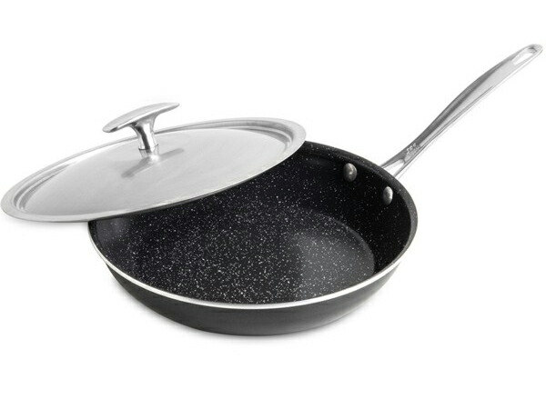 Nordic Ware ノース御召しもの Basalt 25糎フタ付き添い人フライパン 10inch ノンスティック・セラミックコーティング・アルミニウム Made インチ U.S.A.