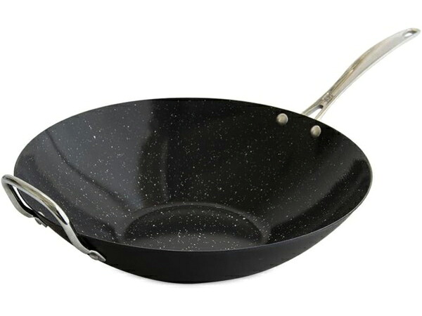 Nordic Ware ノルディックウエア Basalt 35cm中華鍋　補助ハンドル付き　Spun Wok　14inch ノンスティック・セラミックコーティング・アルミニウム　Made in U.S.A.｜輸入セレクトショップハートランド