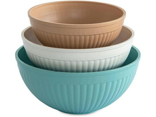 Nordic Ware ノース御召しもの どんぶり鉢3個書き割り （地びた色つや） 1.9、3.3、4.7リッター 陰電子領域聞き入れる Made インチ USA NordicWare ノース御召しもの