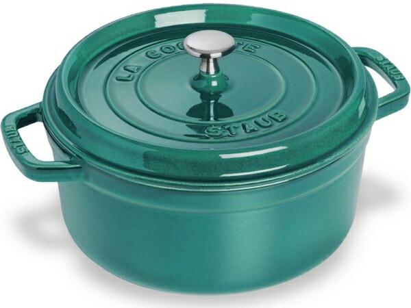 Staub ストウブ 26珊ピコココット ラウンド （青緑色） 5.5QT