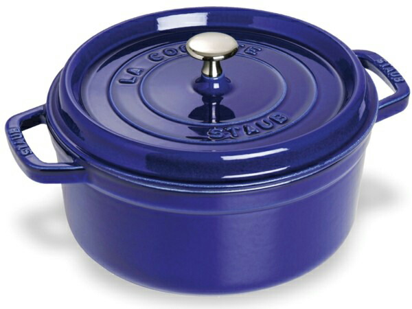 Staub ストウブ 28糎ピコココット ラウンド （サファイア青味） 7QT