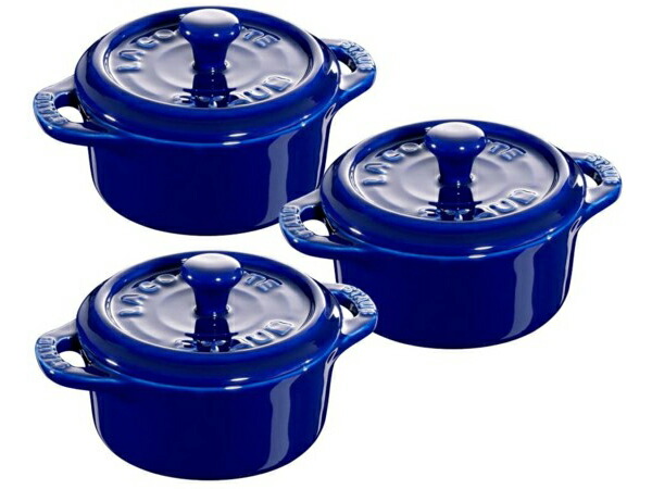 楽天市場】Staub ストウブ 陶器製ミニ・ラウンドココット3個セット