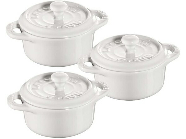 楽天市場】Staub ストウブ 陶器製ミニ・ラウンドココット3個セット