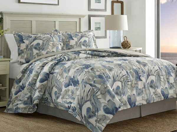 【クイーン】 Tommy Bahama トミーバハマ Raw Coast 布団カバー3点セット (ブルー) 233×223cm 掛布団カバー1枚&枕カバー2枚 寝具|輸入セレクトショップハートランド