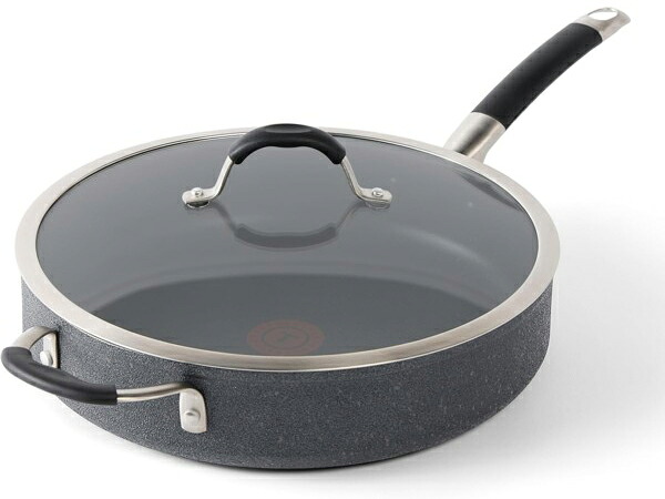 T-fal ティファール　4.7リットル・ストーン・ノンスティック片手鍋　[IH非対応]　ガラス製フタ付きジャンボクッカー　5QT Stone Force Platinum｜輸入セレクトショップハートランド