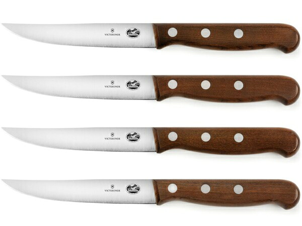 Victorinox ビクトリノックス　12cmステーキ・ナイフ4点セット　（ウッド・ハンドル）　Wood シリーズ