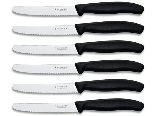 Victorinox ビクトリノックス　スイスクラシック 鋸歯ステーキナイフ6本セット（先端の丸いタイプ） Swiss Classic シリーズ