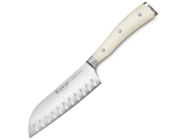 Wusthof ヴュストホフ 　13cmディンプル付き三徳包丁　（クリーム色）　9inch　クラシック・アイコン・クリーム シリーズ