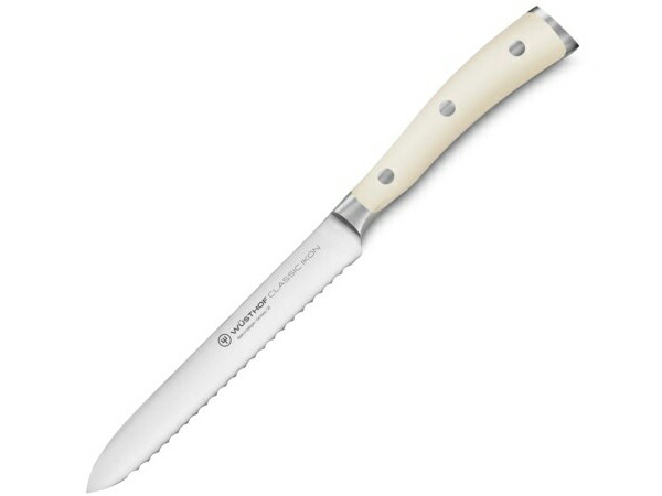 Wusthof ヴュストホフ 　13cm鋸歯ユーティリティナイフ　（クリーム色）　5inch　クラシック・アイコン・クリーム シリーズ