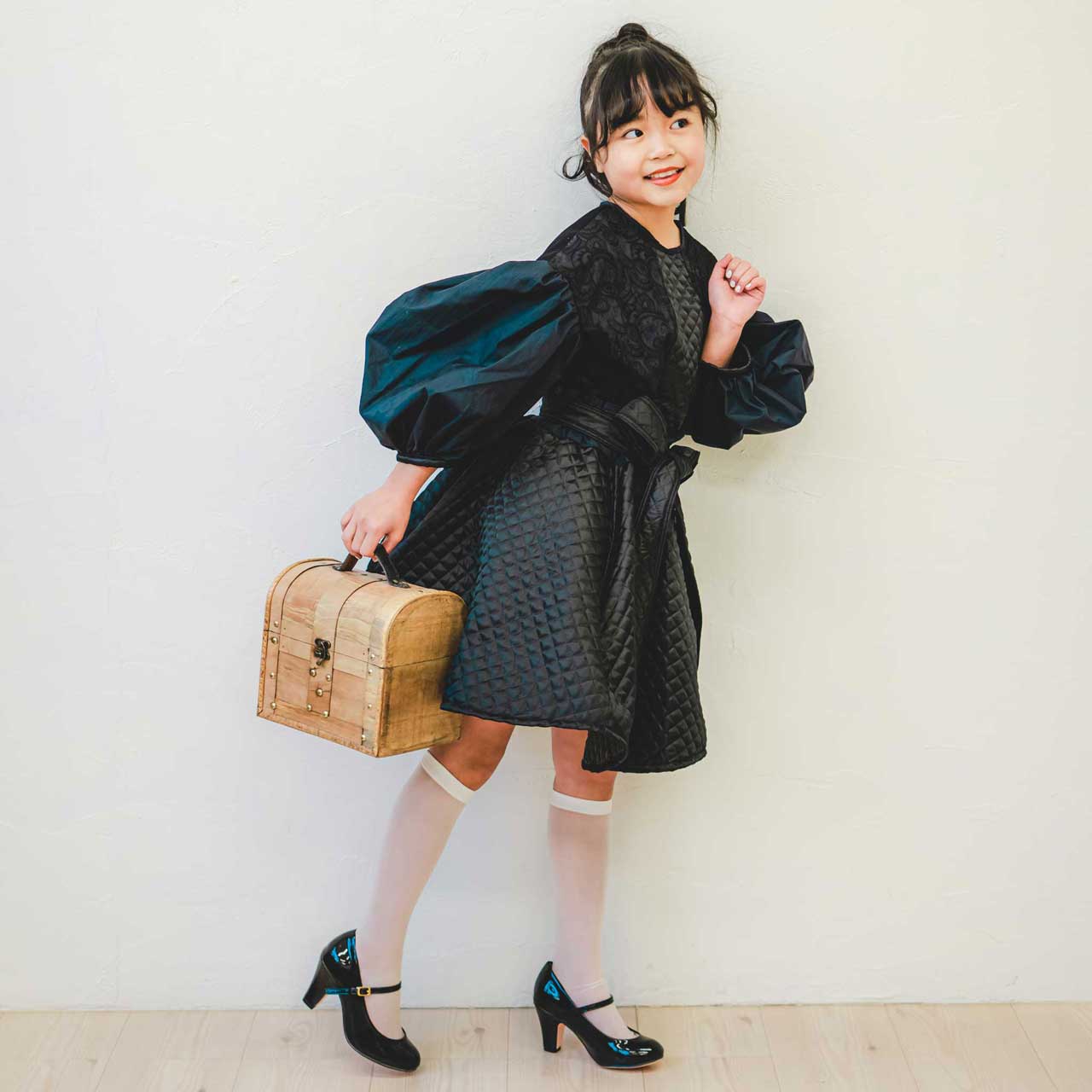 【賃借】ramarama キッズ セットアップ 賃借 米国海軍 黒いこと キルト チュール 110-150大きさ相応う うしろ帯 告げ知らせる会 七五三 第八芸術映画化 制作室映画化 米国海軍×黒いことの儀式用セットアップ ramarama-027