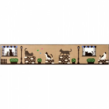 カキウチ キャットストリート インテリアマット45×240cm ベージュ 45×240cm
