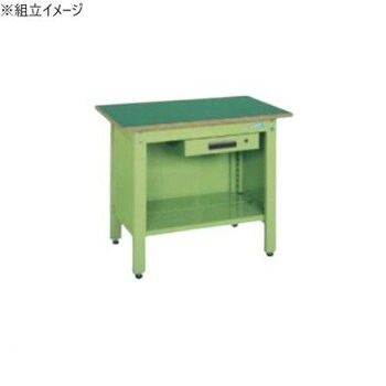 サカエ 一人用作業台CPタイプ サカエリューム天板 900×600×740mm グリーン CP-096A