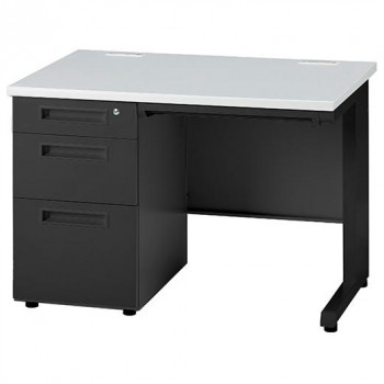 井上金庫販売 オフィス用テーブル W1000 3段左袖 B/ホワイト GSD-B107-3L WH|なないろ本舗店