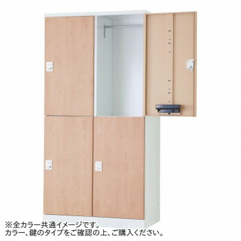 豊國工業 オール扉タイプハンガーパイプ式4人用2列2段 W900(内筒交換錠)RLK-TTPN4290-WTW