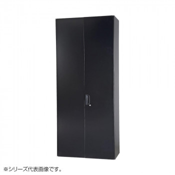 豊國工業 壁面収納庫浅型両開きH2100 ブラック HOS-HRLSX-B CN-10色(ブラック)|なないろ本舗店