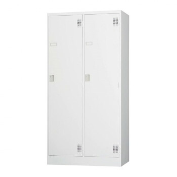 豊國工業 スタンダードロッカー2人用ワイド(シリンダー錠) TLK-S2W CN-85色(ホワイトグレー)|なないろ本舗店