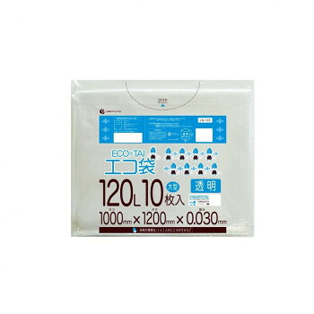 ECO TAI エコ袋 120L LN-123 透明 10枚×30冊|なないろ本舗店