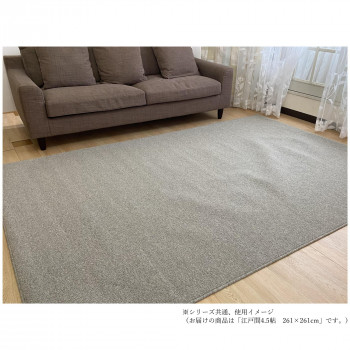 PW-3000　ループパイルカーペット　防ダニ・抗菌・防炎・床暖対応 Gray　グレー 江戸間4.5帖　261×261
