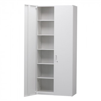 豊國工業 壁面収納庫深型両開きH2100 ホワイト HOS-HRLX BN-90色(ホワイト)