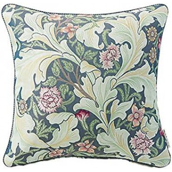 川島織物セルコン　モリスデザインスタジオ　レスターアカンサス　背当クッションカバー　45×45cm　LL1714　ブルーグリーン