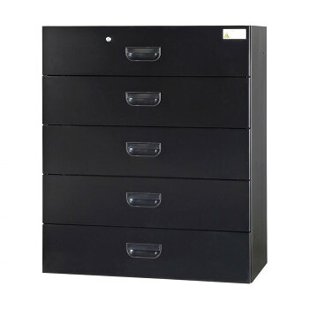豊國工業 壁面収納庫深型ラテラル5段 ブラックHOS-L5X-B CN-10色(ブラック)