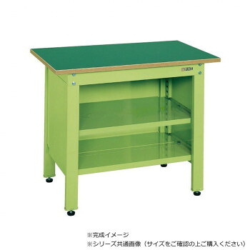 サカエ 一人用作業台CPタイプ サカエリューム天板 1200×600×740mm グリーン 中棚付 CP-126T