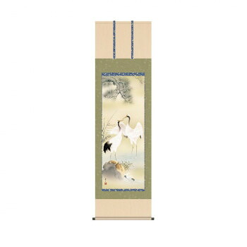 掛軸 鈴村秀山松竹梅鶴亀 54.5&times;190cm KZ2C1-103｜なないろ本舗店