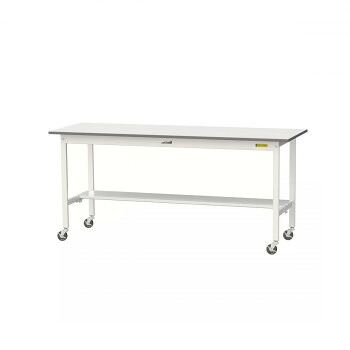山金工業(YamaTec) SUPC-1860T-WW ワークテーブル150シリーズ 移動式 (H826mm) 1800&times;600mm (半面棚板付)｜なないろ本舗店