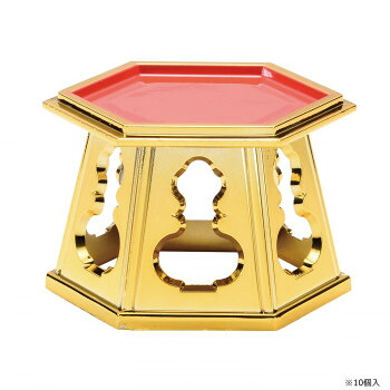 六角仏器台(10入) 中 金メッキ 5223865300012