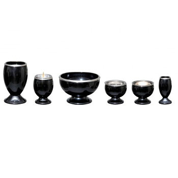 ホープ6点セット (アルミ製) 香炉/3.0寸 パールブラック 32Q4309z00064|なないろ本舗店