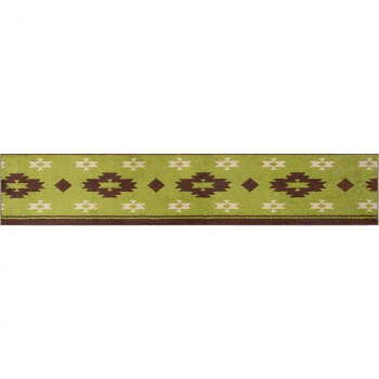 カキウチ ズレSTRONG キッチンマット240cm キリム グリーン 45×240cm