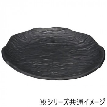 福井クラフト　クレーター丸皿 黒マット32.5cm 51361370