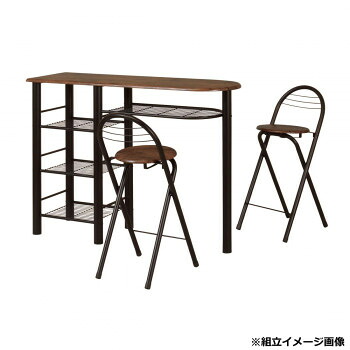 弘益(KOEKI) UTILITY ライクビンテージ ハイテーブルセット ブラック CT1200BK