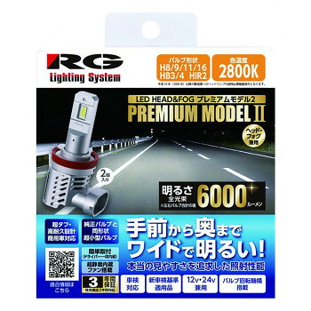 R-GEAR レーシングギア LED H8/11/16 HB 2800K RGH-P972|なないろ本舗店