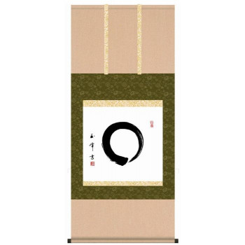 墨蹟趣彩軸 仏書掛軸 木村玉峰 「円相」 G5-035|なないろ本舗店